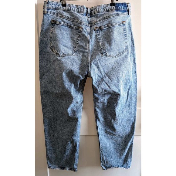 Abercrombie & Fitch Denim - Abercrombie & Fitch The Dad High Rise Light Wash Distressed Jeans Sz 33 16 Short